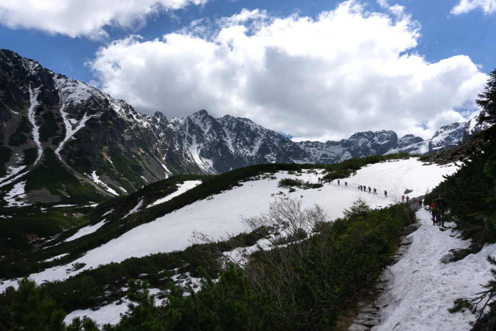 Hiking in Tatra Mountains in winter