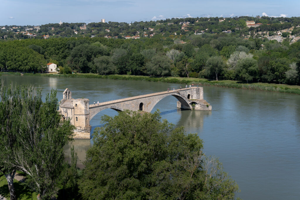 View Over Pont d'Avignon from Doms Garden in Avignon