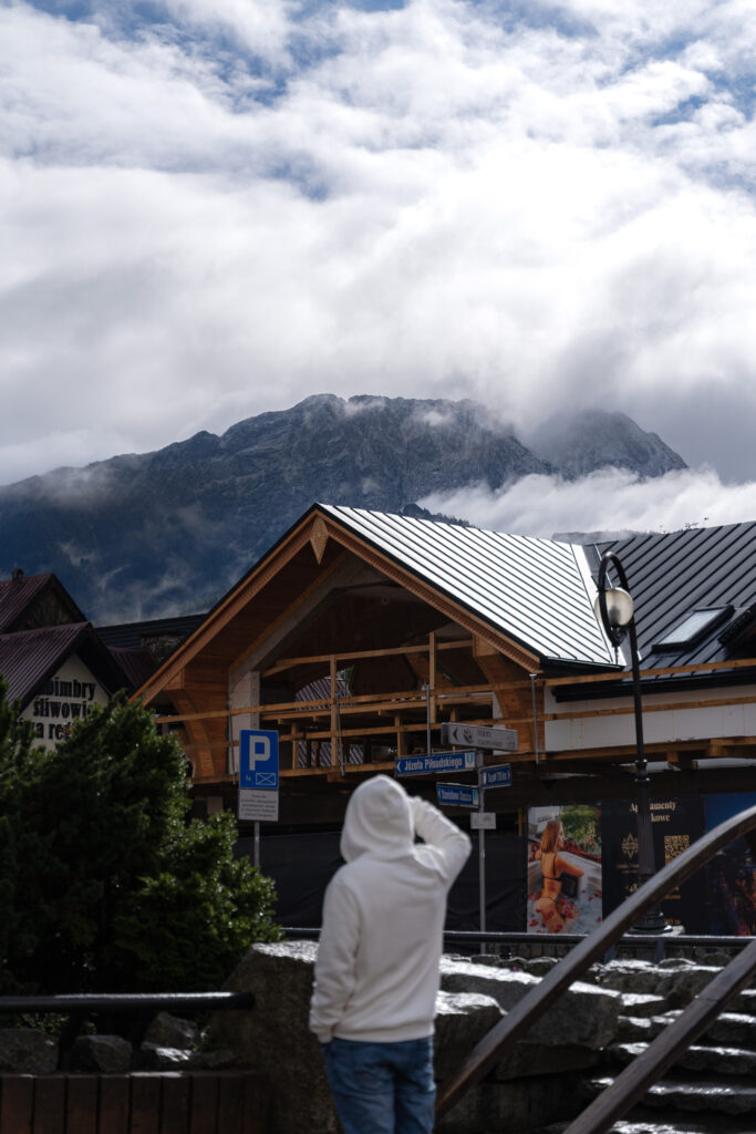 View over Giewont Mountain from Zakopane centre