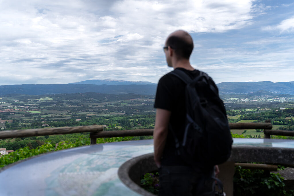 Admiring views over Bonnieux surroundings from Upper Church