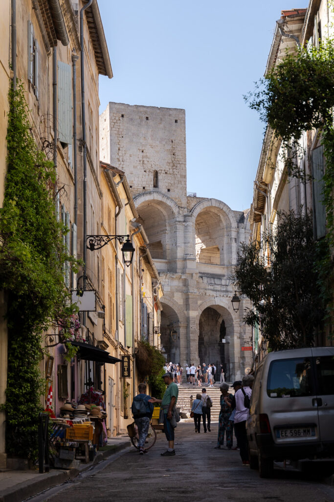 Arles Old Town with a view over Roman Amphitheater