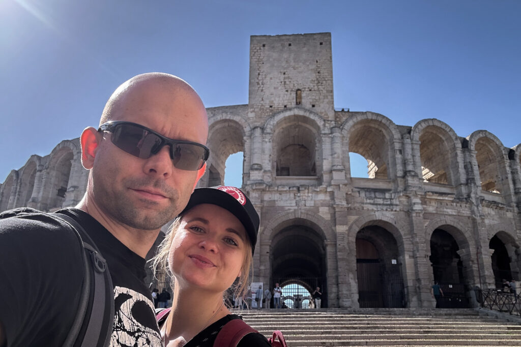 Happy Little Traveler team exploring Arles