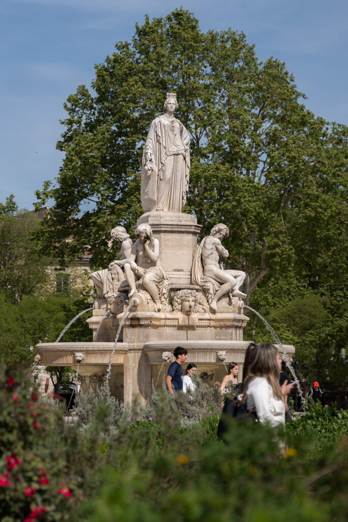 Fountain Pradier in Nimes France