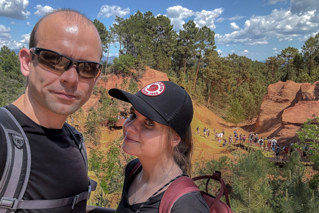 Happy Little Traveler team exploring Roussillon in Provence