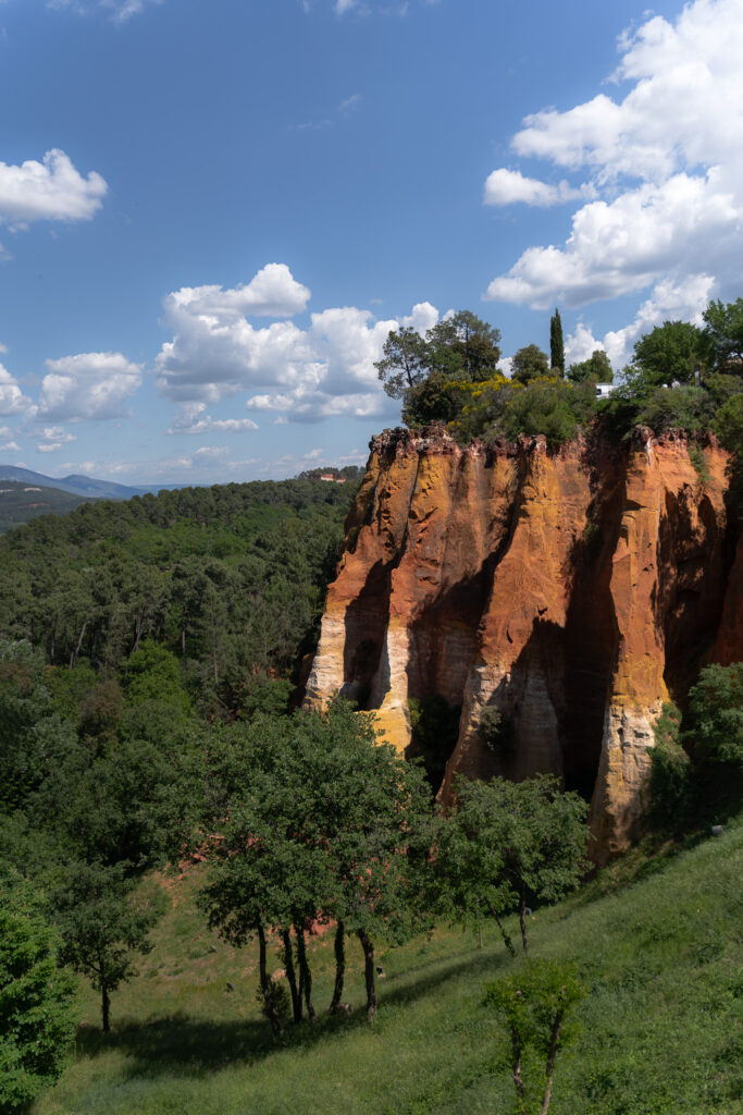 Views over ochre cliffs in Roussillon Provence