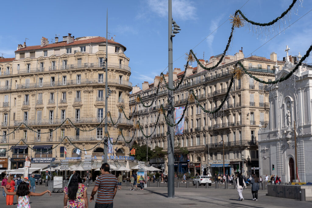 Beautiful buildings in Old Port Marseille