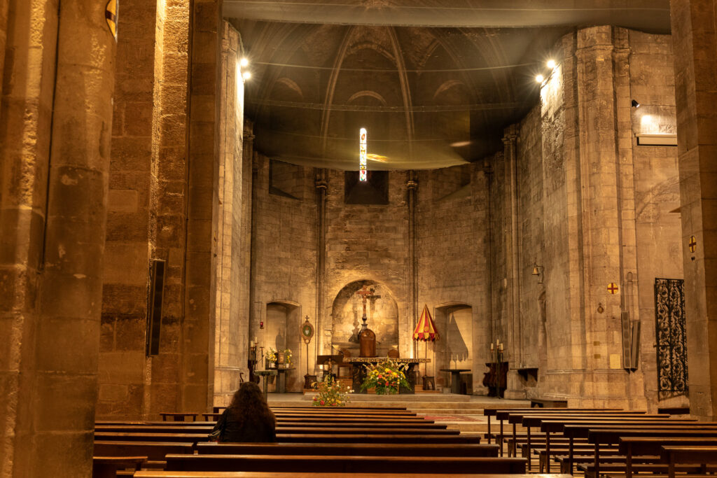 Beautiful interior of Saint-Victor Abbey in Marseille