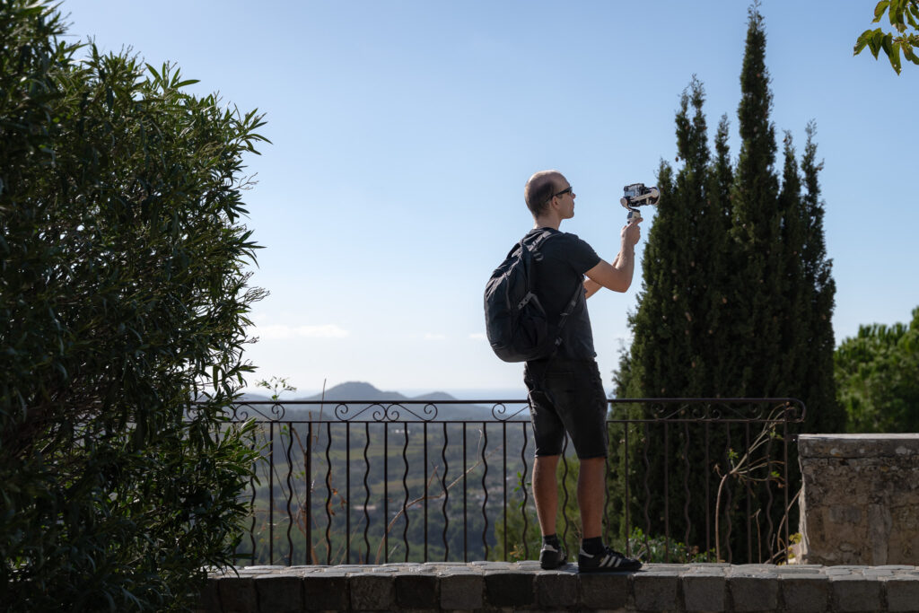 Happy Little Traveler exploring Le Castellet village France