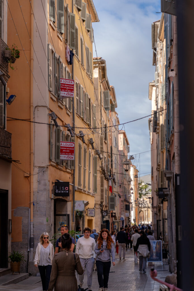 Rue des Arts in Toulon Old Town France