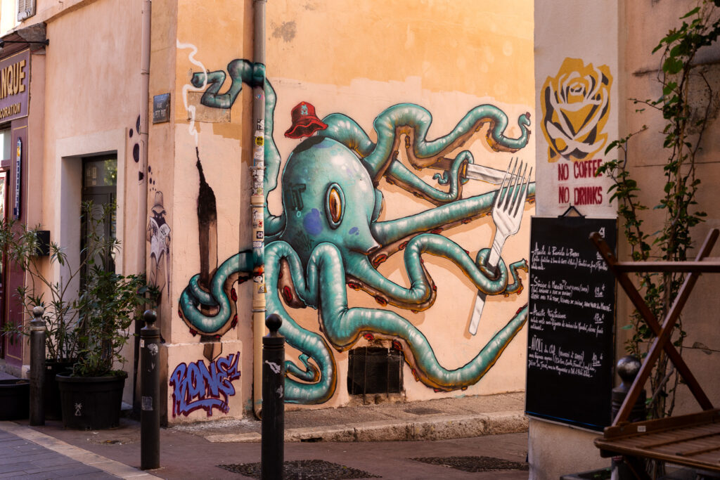 Street art in Le Panier District Marseille