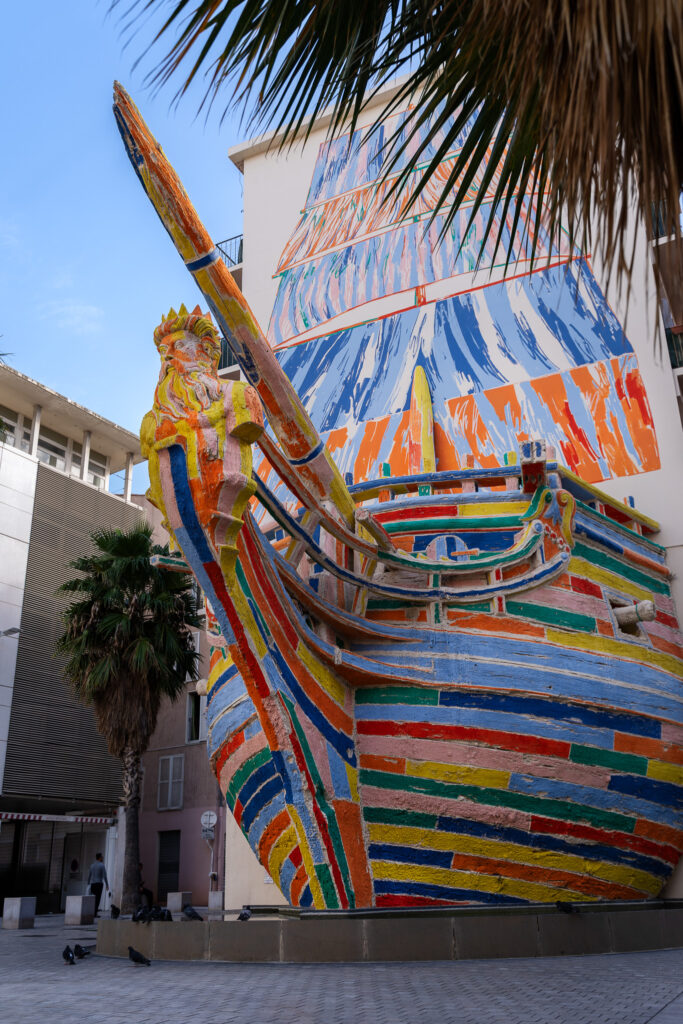 Unique Boat Sculpture in Toulon Old Town