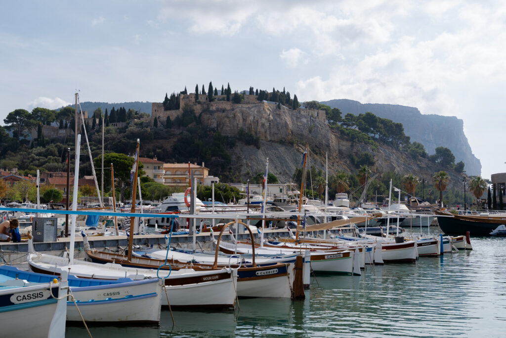 View over Château de Cassis from Port