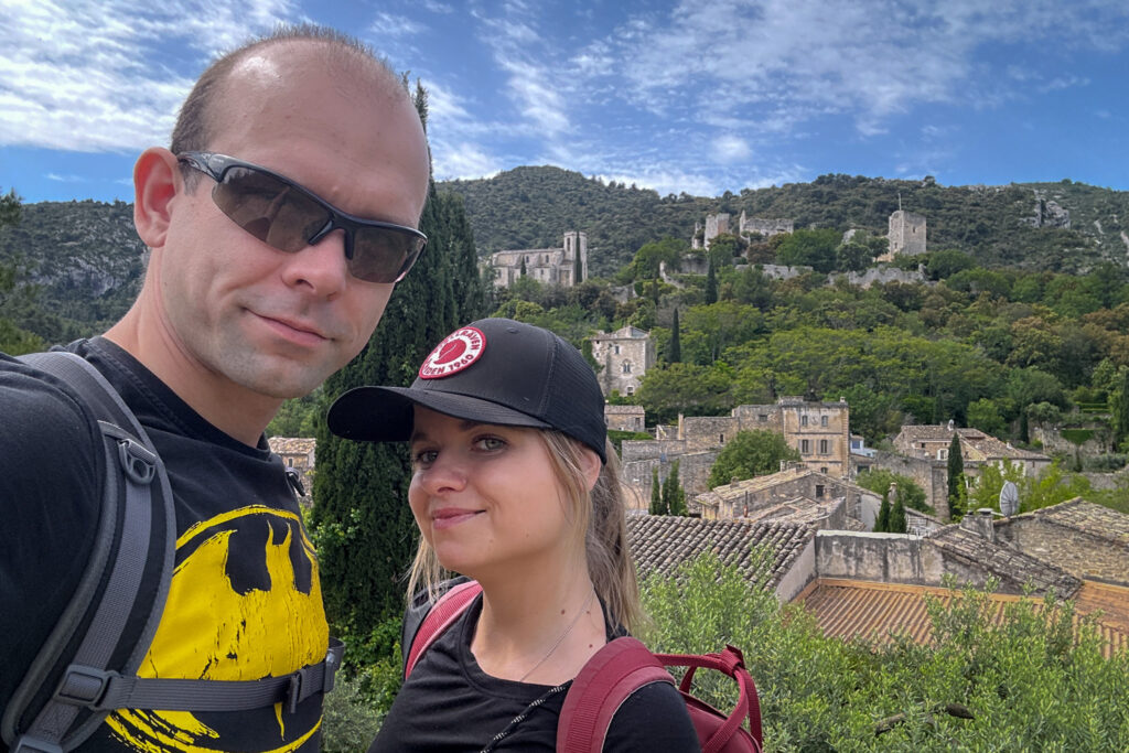 Happy Little Traveler team exploring Oppede le Vieux