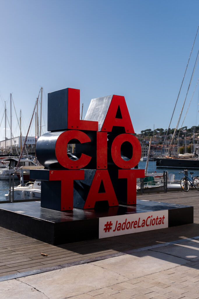 #ILoveLaCiotat sign in Old Port La Ciotat