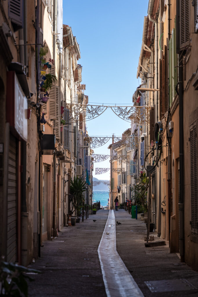 La Ciotat Old Town Streets with Sea View