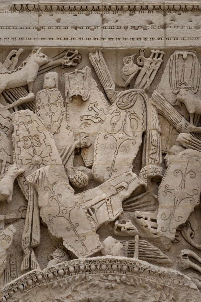 Carved reliefs on Triumphal Arch of Orange