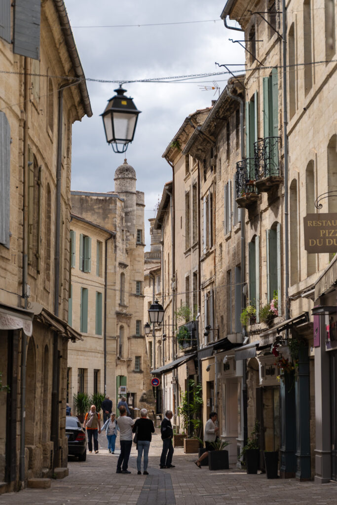 Exploring medieval streets of Uzes France