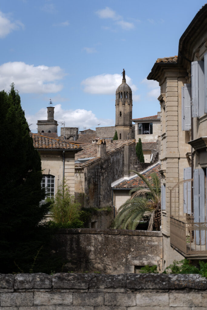View over Uzes France medieval town