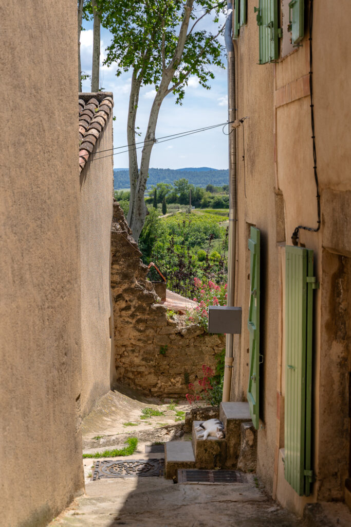 Charming street of Cucuron village France