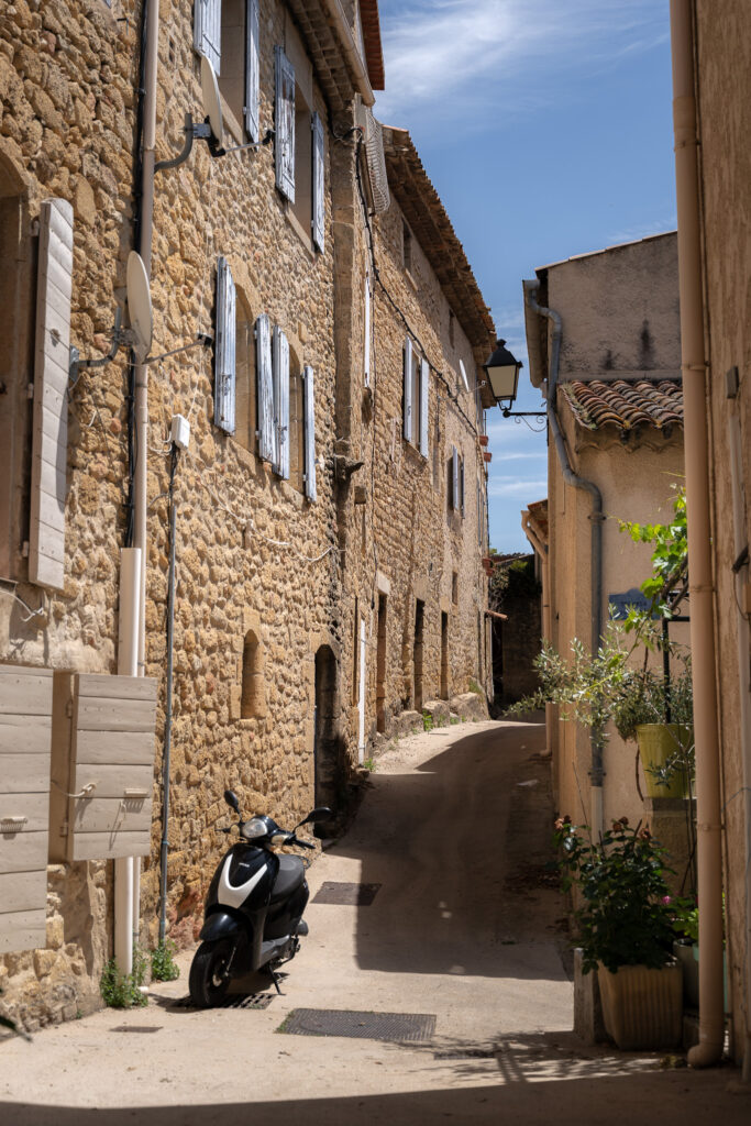 Medieval stone street of Ansouis village France