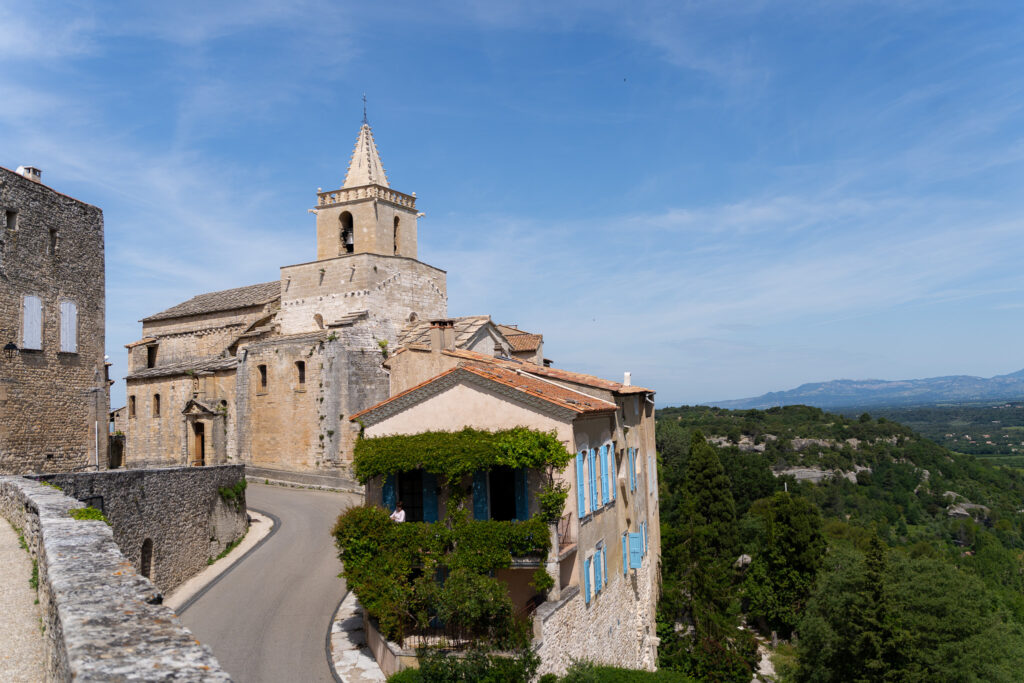 Church of Venasque village in Provence