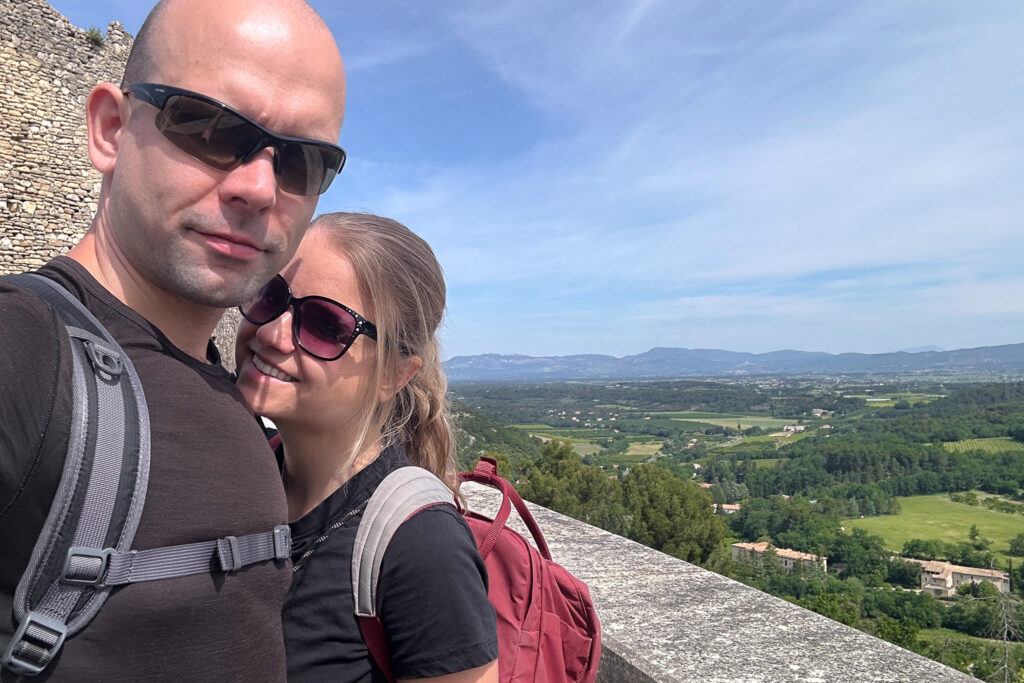 Happy Little Traveler team exploring Venasque Provence
