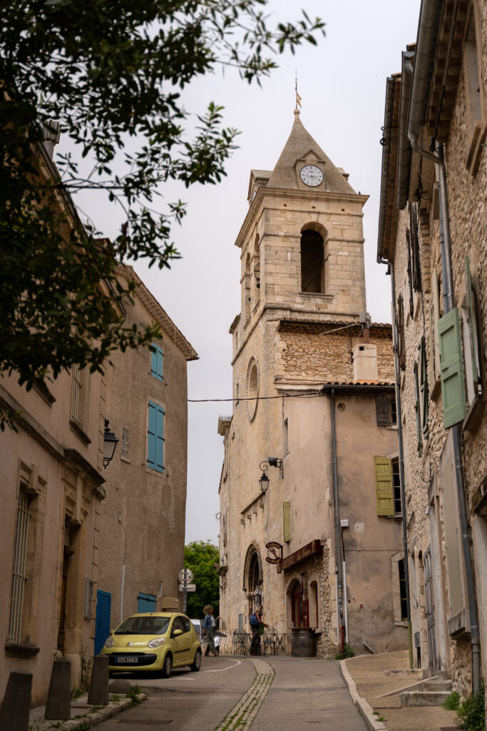 Sault old town street with church