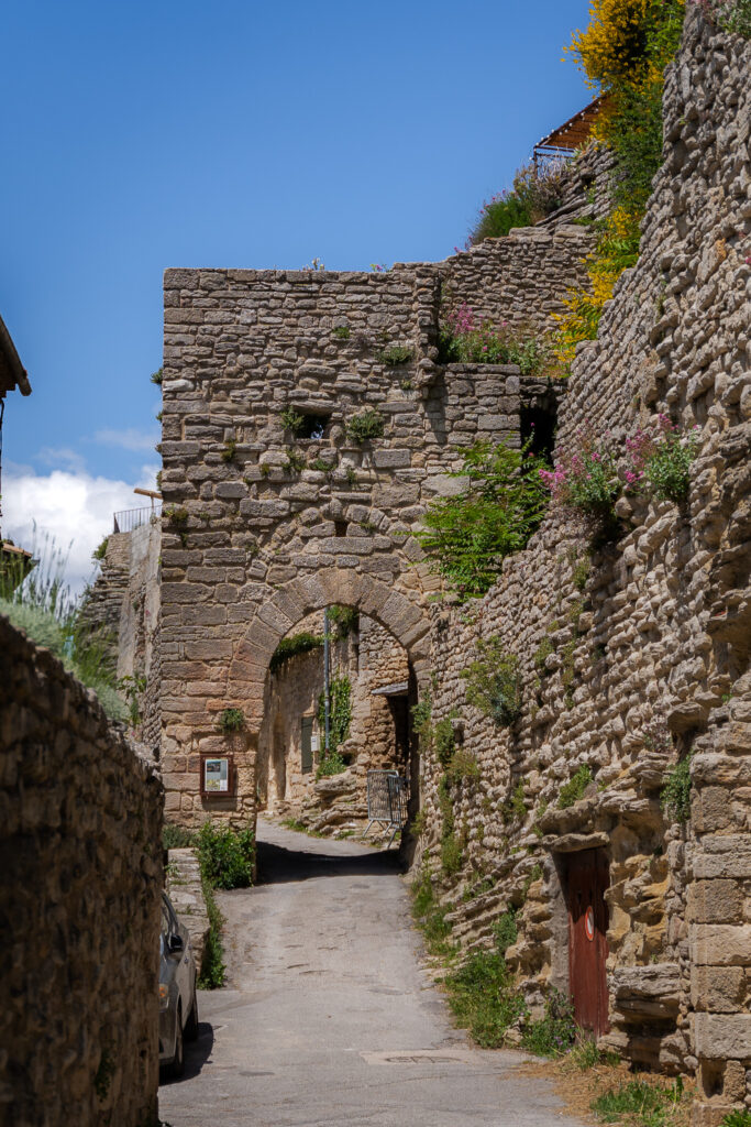 Stone Street Medieval Gate In Saignon France