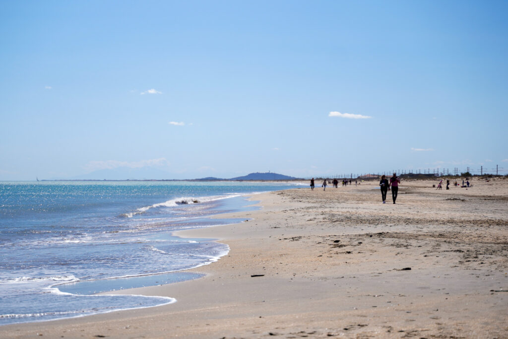 Sandy beaches in Sete France